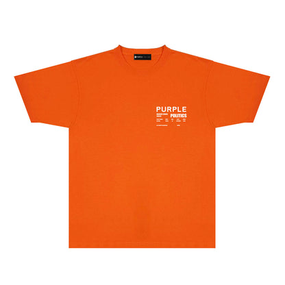 Purple Locomotive Graphic T-Shirt Short Sleeve Casual Streetwear Tee PUR098