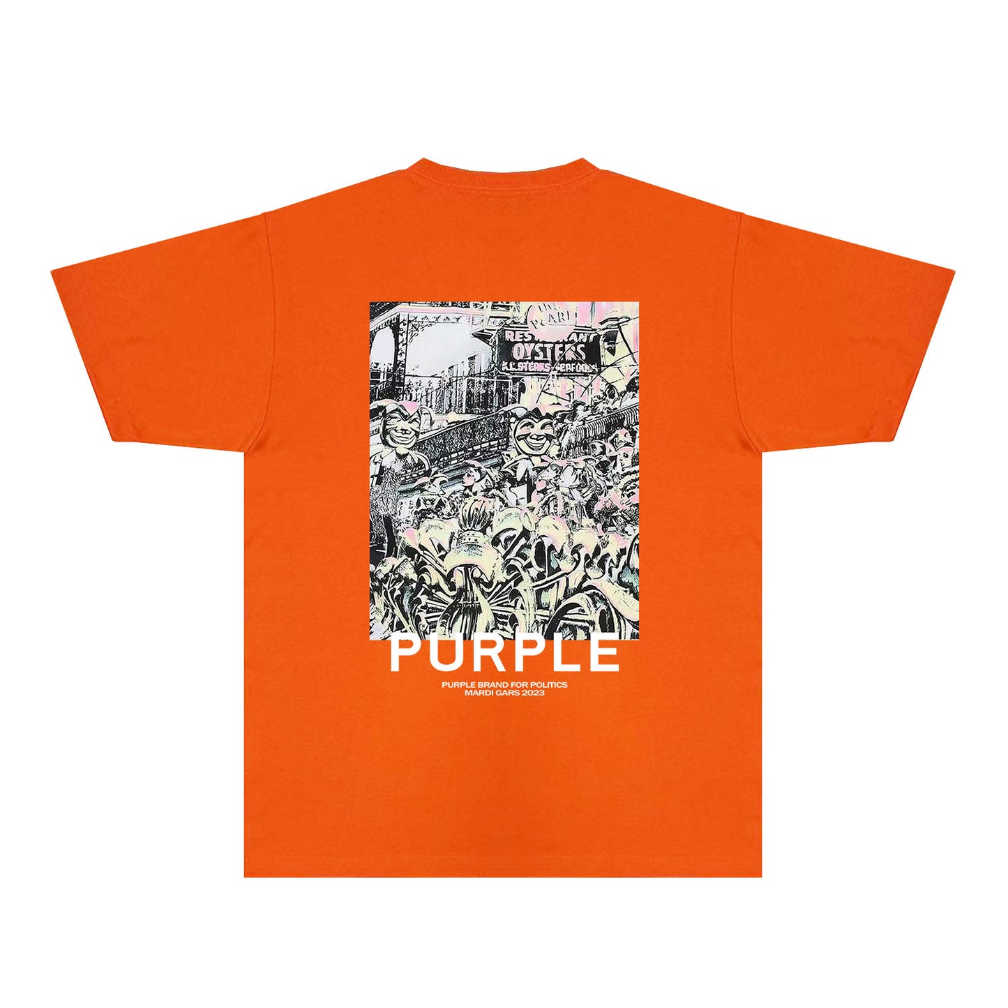 Purple Locomotive Graphic T-Shirt Short Sleeve Casual Streetwear Tee PUR098