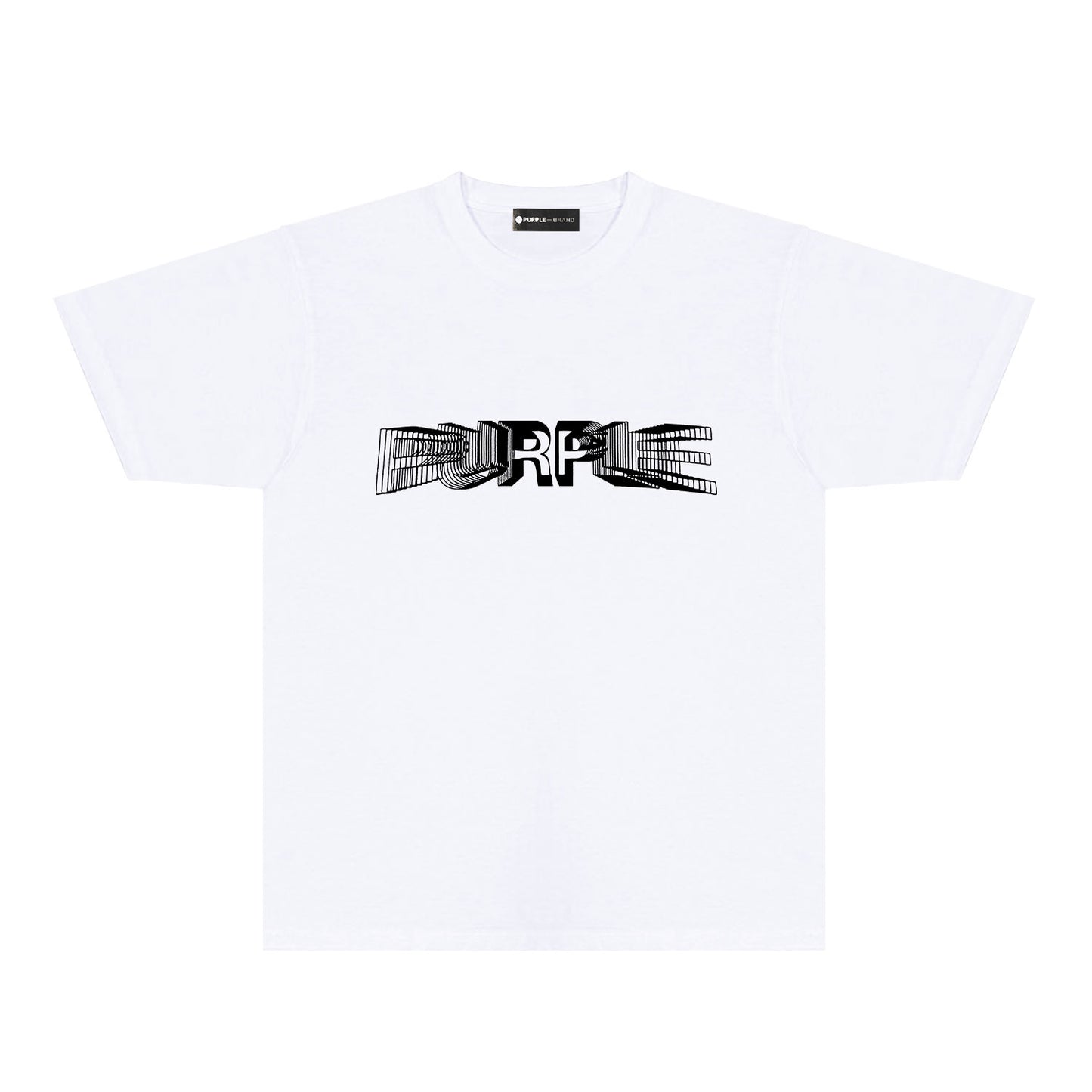 Purple Phantom Letter Graphic T-Shirt Short Sleeve Casual Streetwear Tee PUR101
