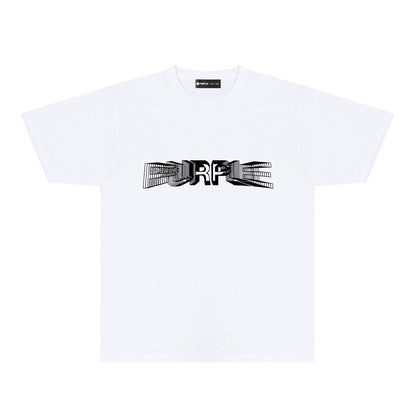 Purple Phantom Letter Graphic T-Shirt Short Sleeve Casual Streetwear Tee PUR101