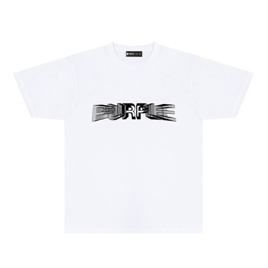 Purple Phantom Letter Graphic T-Shirt Short Sleeve Casual Streetwear Tee PUR101
