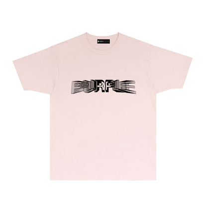 Purple Phantom Letter Graphic T-Shirt Short Sleeve Casual Streetwear Tee PUR101
