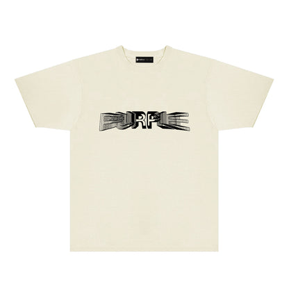 Purple Phantom Letter Graphic T-Shirt Short Sleeve Casual Streetwear Tee PUR101