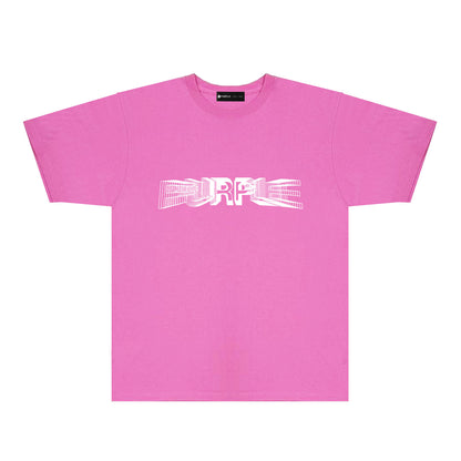 Purple Phantom Letter Graphic T-Shirt Short Sleeve Casual Streetwear Tee PUR101
