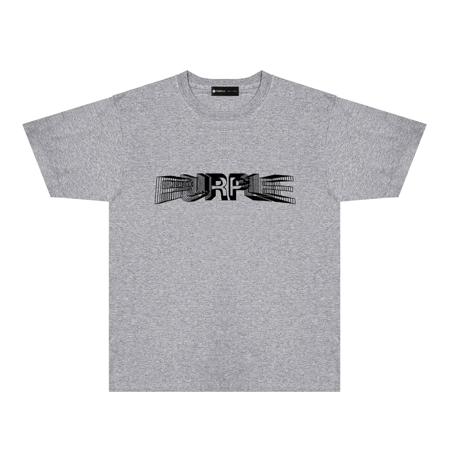 Purple Phantom Letter Graphic T-Shirt Short Sleeve Casual Streetwear Tee PUR101