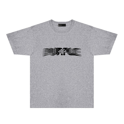 Purple Phantom Letter Graphic T-Shirt Short Sleeve Casual Streetwear Tee PUR101