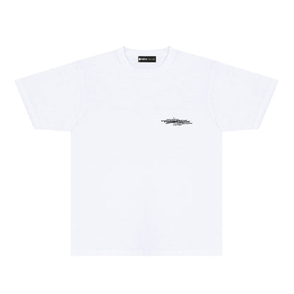 Purple Distressed Circle Letter Graphic T-Shirt Short Sleeve Casual Streetwear Tee PUR104