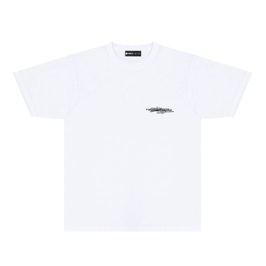 Purple Distressed Circle Letter Graphic T-Shirt Short Sleeve Casual Streetwear Tee PUR104