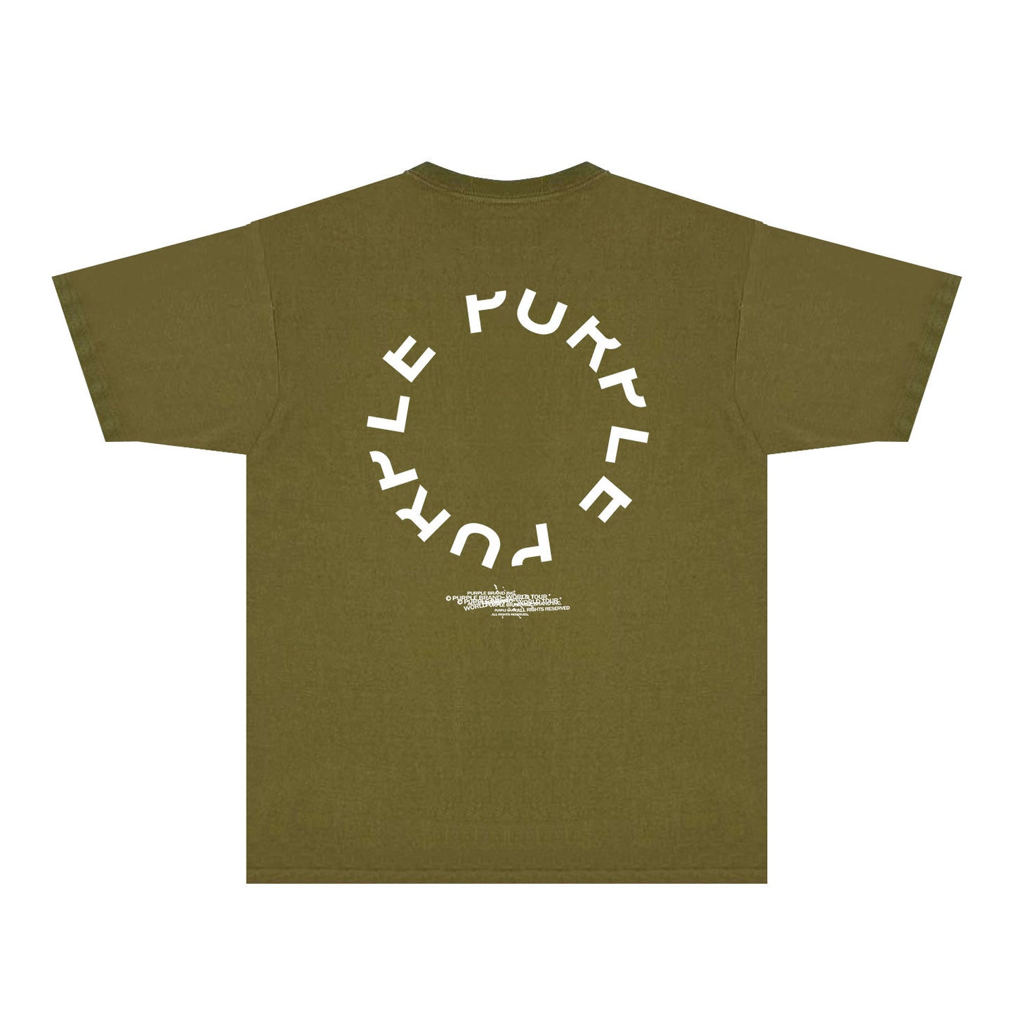 Purple Distressed Circle Letter Graphic T-Shirt Short Sleeve Casual Streetwear Tee PUR104