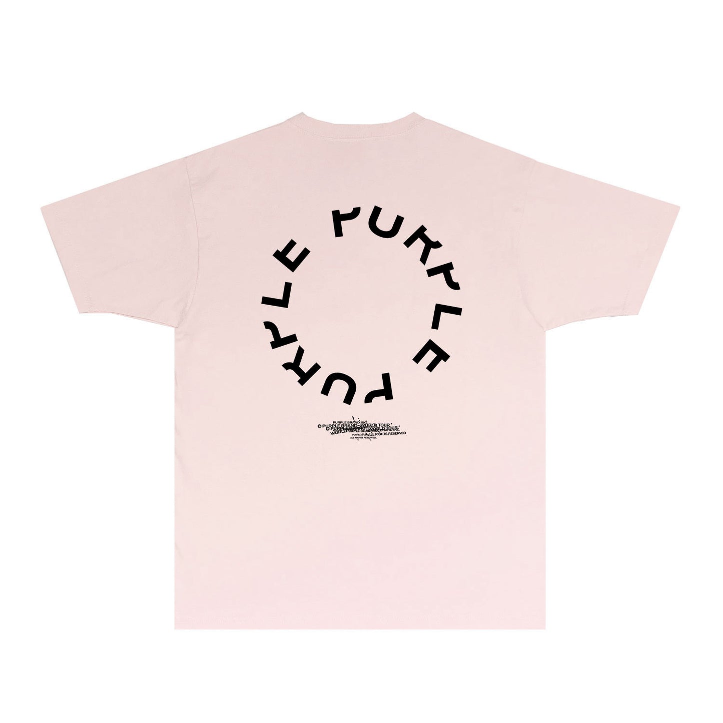 Purple Distressed Circle Letter Graphic T-Shirt Short Sleeve Casual Streetwear Tee PUR104