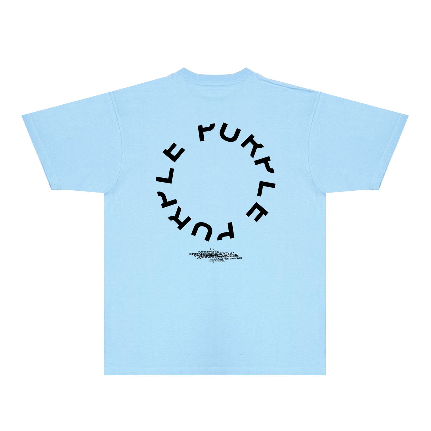 Purple Distressed Circle Letter Graphic T-Shirt Short Sleeve Casual Streetwear Tee PUR104