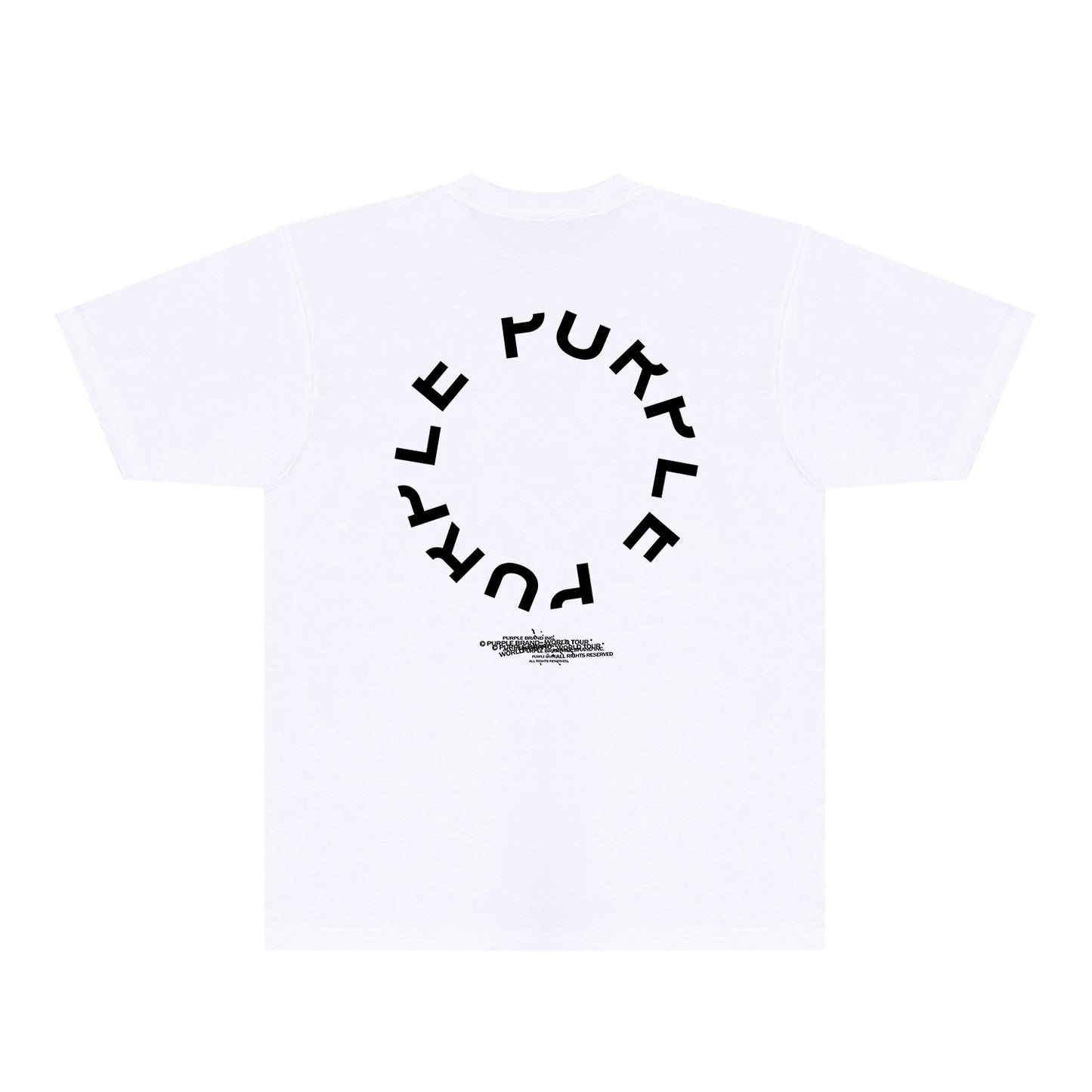 Purple Distressed Circle Letter Graphic T-Shirt Short Sleeve Casual Streetwear Tee PUR104