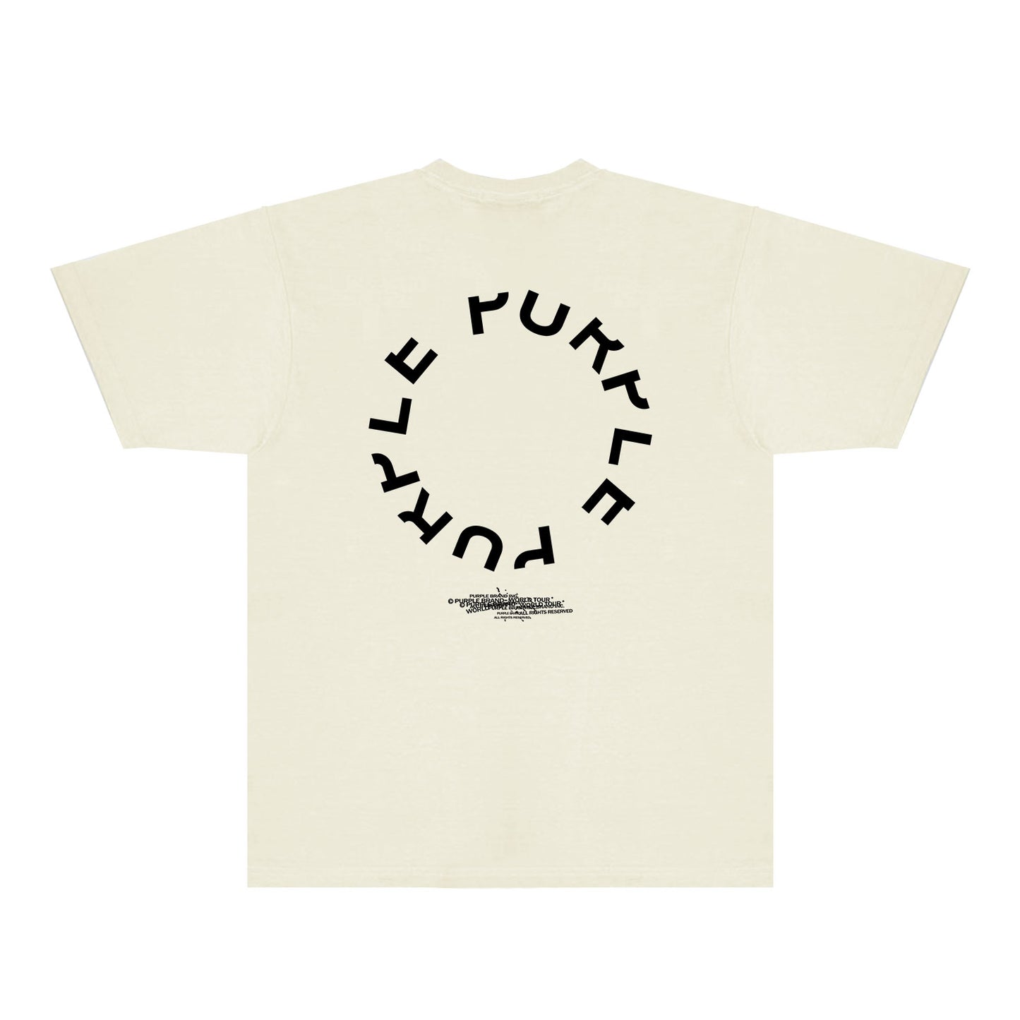 Purple Distressed Circle Letter Graphic T-Shirt Short Sleeve Casual Streetwear Tee PUR104