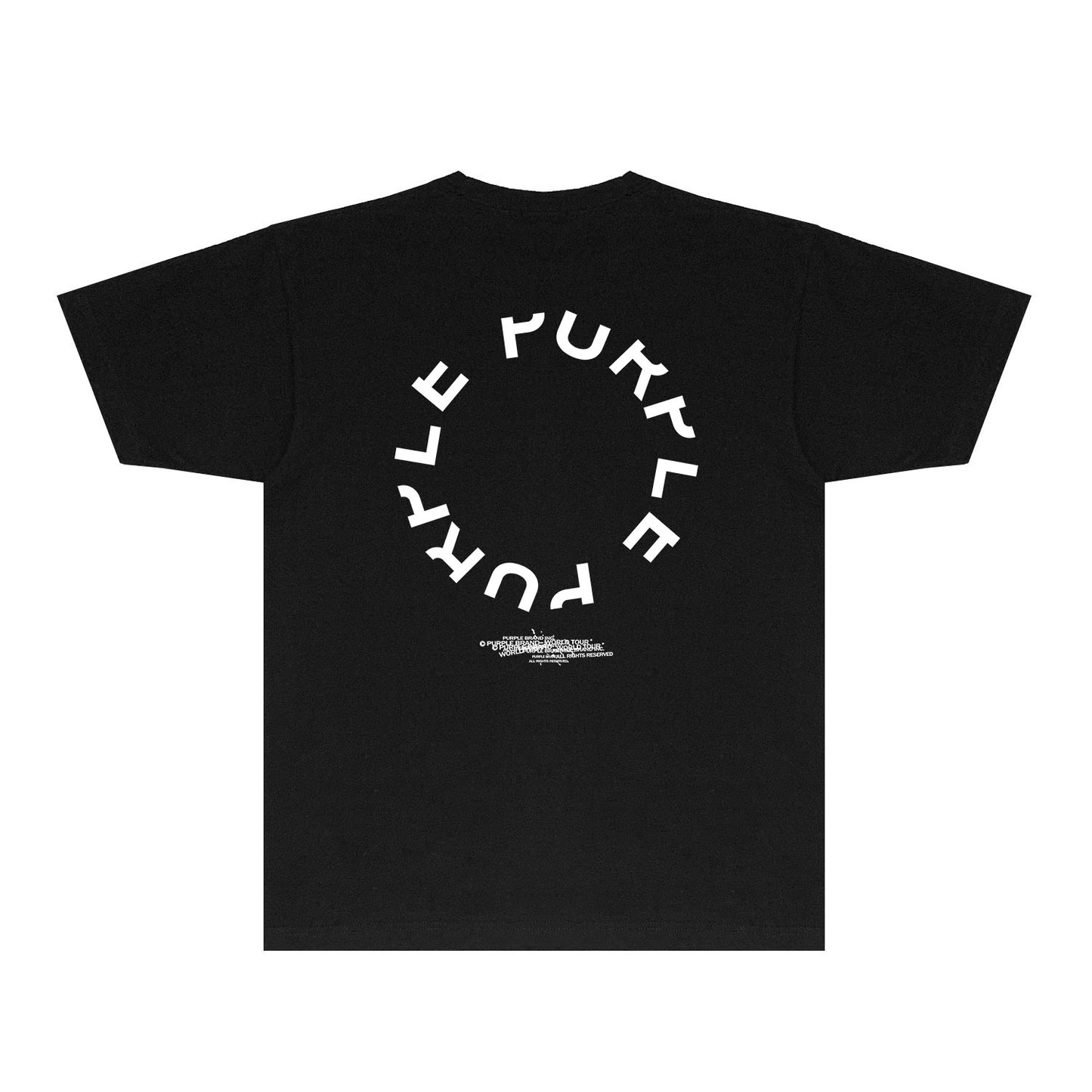 Purple Distressed Circle Letter Graphic T-Shirt Short Sleeve Casual Streetwear Tee PUR104