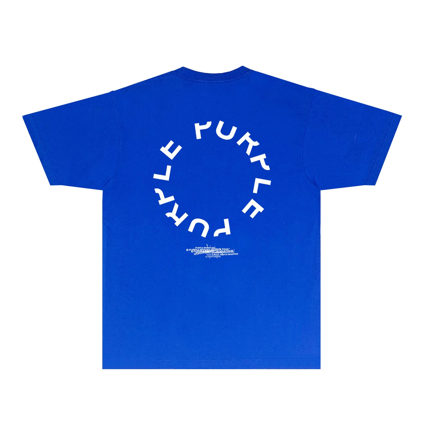 Purple Distressed Circle Letter Graphic T-Shirt Short Sleeve Casual Streetwear Tee PUR104
