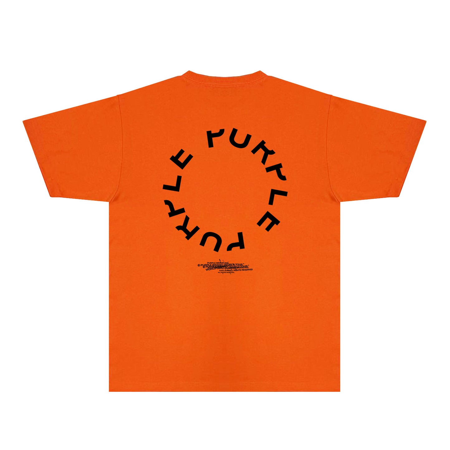 Purple Distressed Circle Letter Graphic T-Shirt Short Sleeve Casual Streetwear Tee PUR104