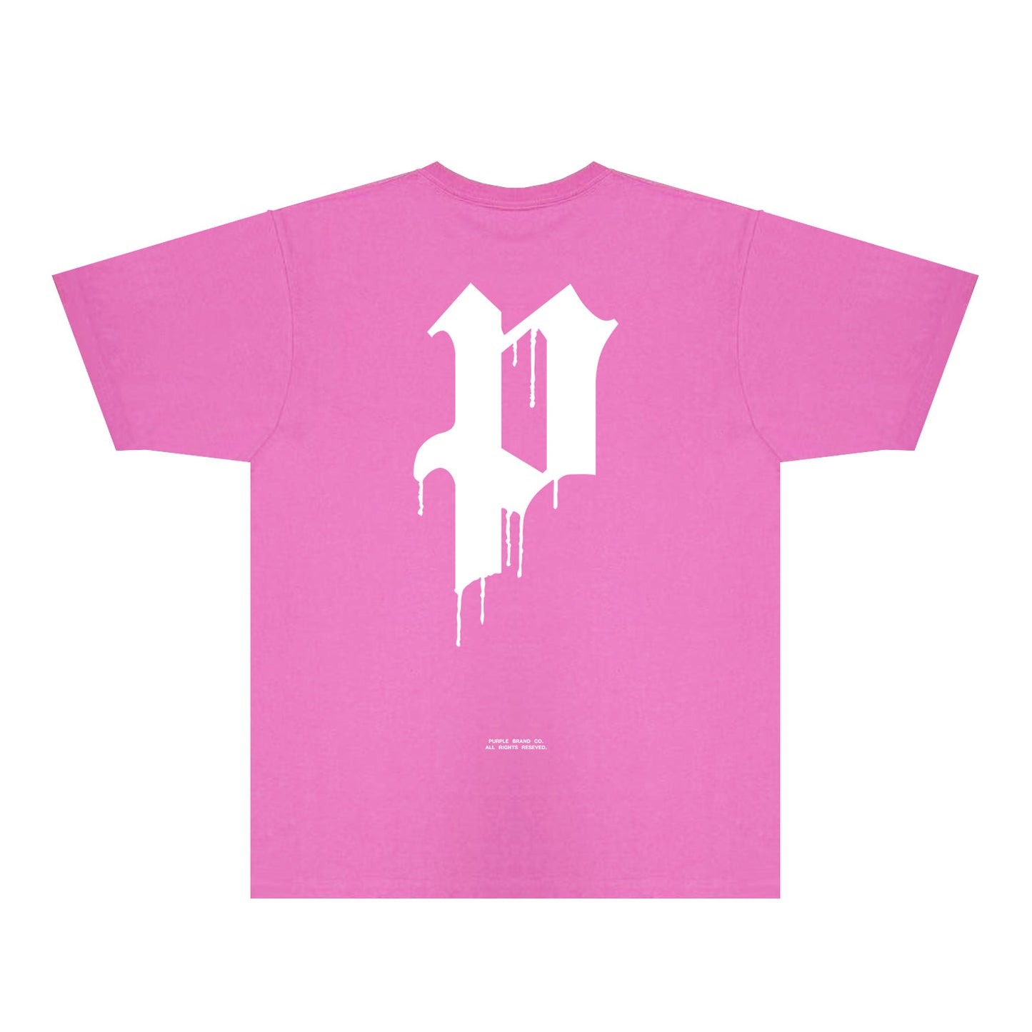 Purple Black White Paint Splash Large Letter Graphic T-Shirt Short Sleeve Casual Streetwear Tee PUR106