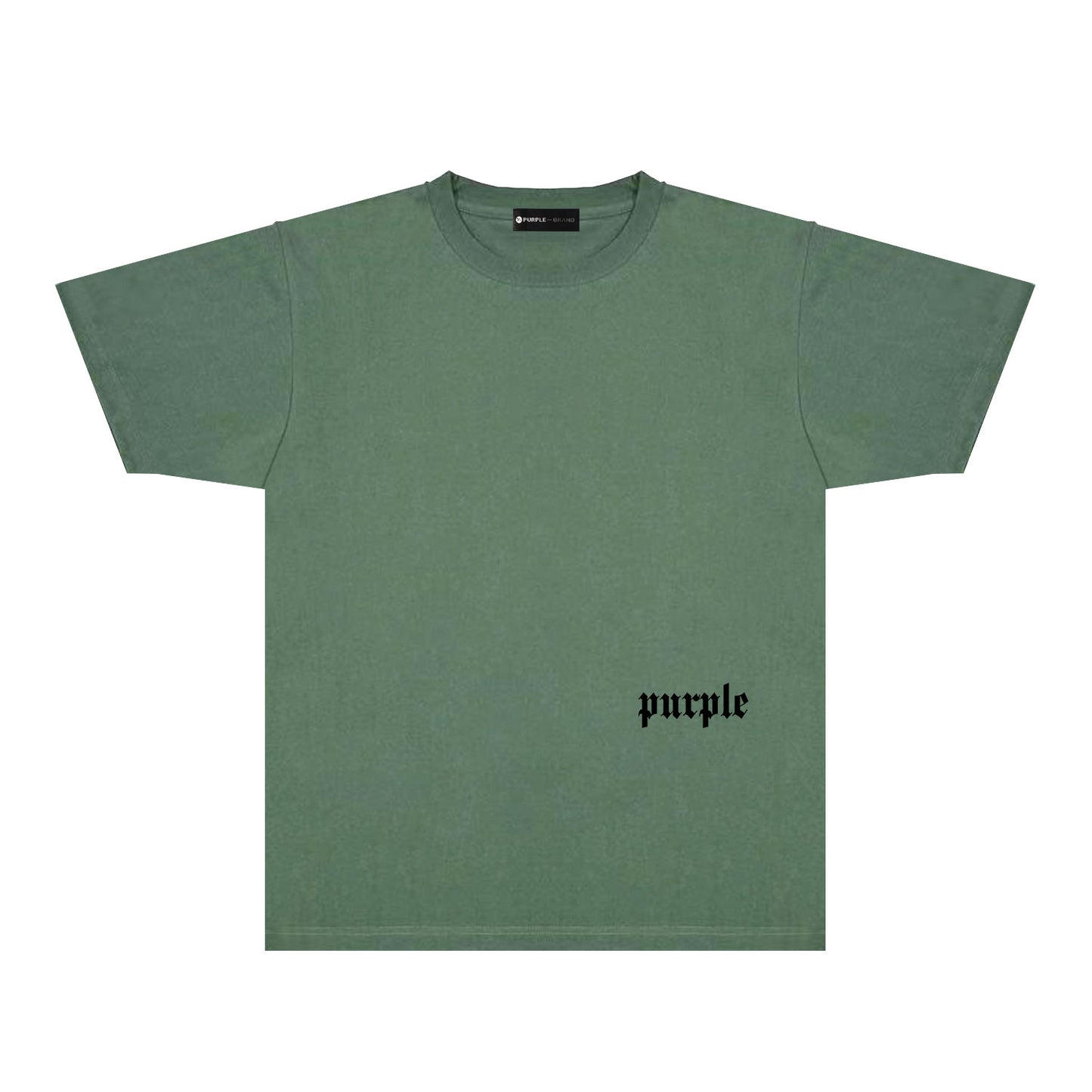 Purple Black White Paint Splash Large Letter Graphic T-Shirt Short Sleeve Casual Streetwear Tee PUR106