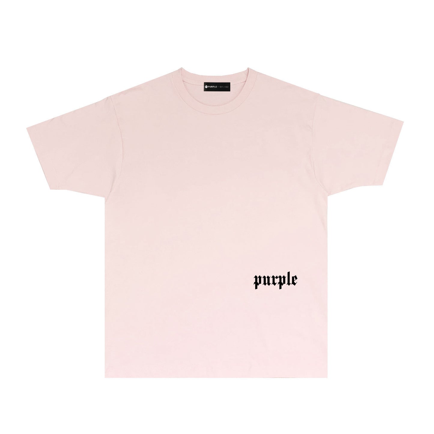 Purple Black White Paint Splash Large Letter Graphic T-Shirt Short Sleeve Casual Streetwear Tee PUR106