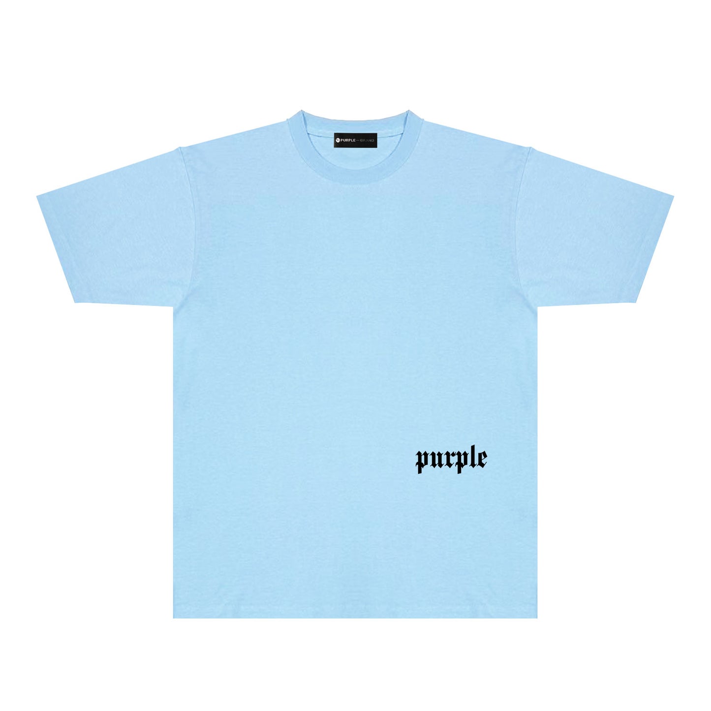 Purple Black White Paint Splash Large Letter Graphic T-Shirt Short Sleeve Casual Streetwear Tee PUR106