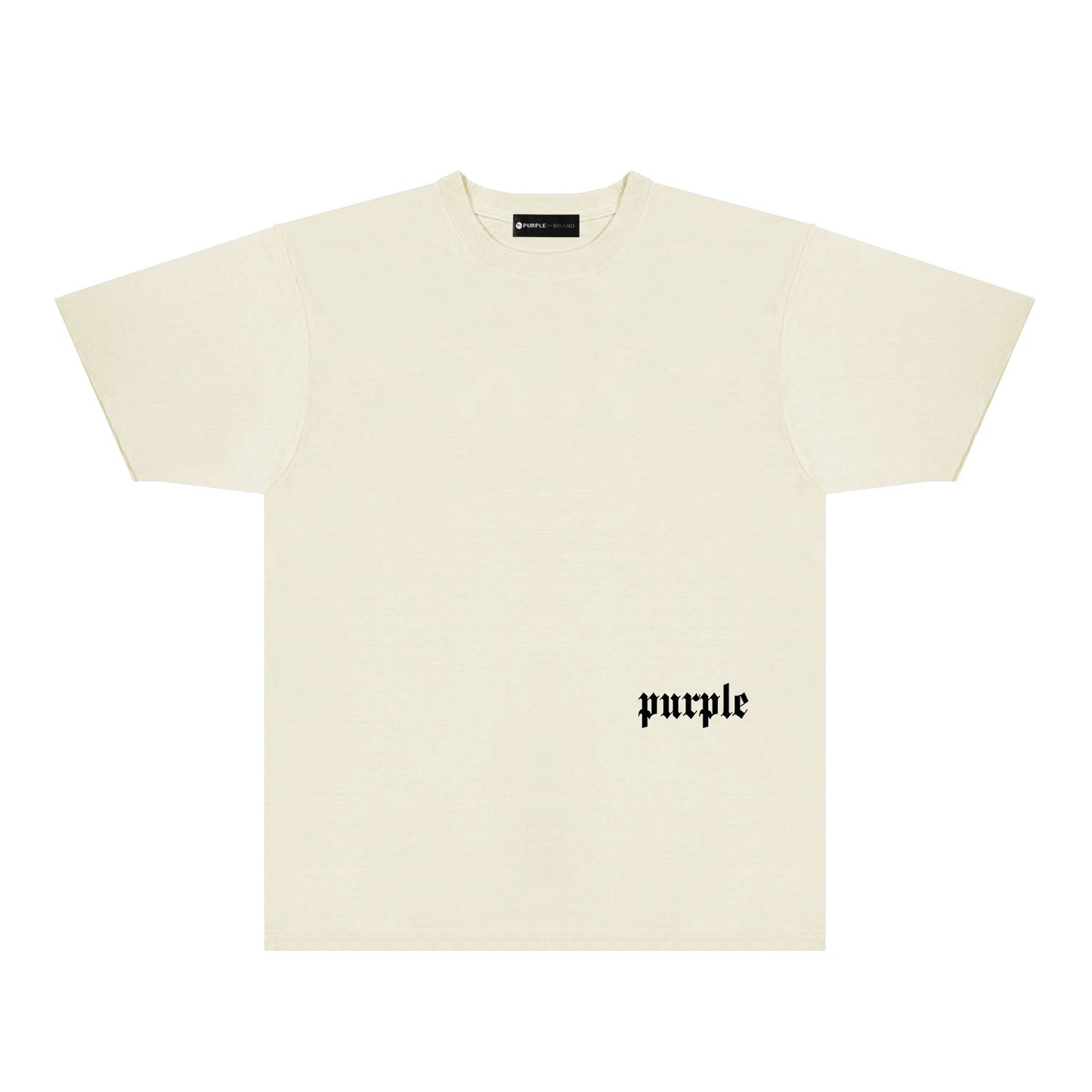 Purple Black White Paint Splash Large Letter Graphic T-Shirt Short Sleeve Casual Streetwear Tee PUR106