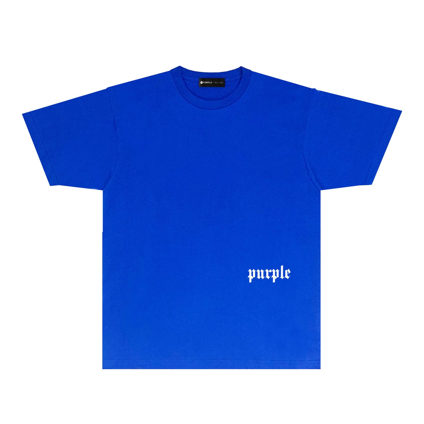 Purple Black White Paint Splash Large Letter Graphic T-Shirt Short Sleeve Casual Streetwear Tee PUR106