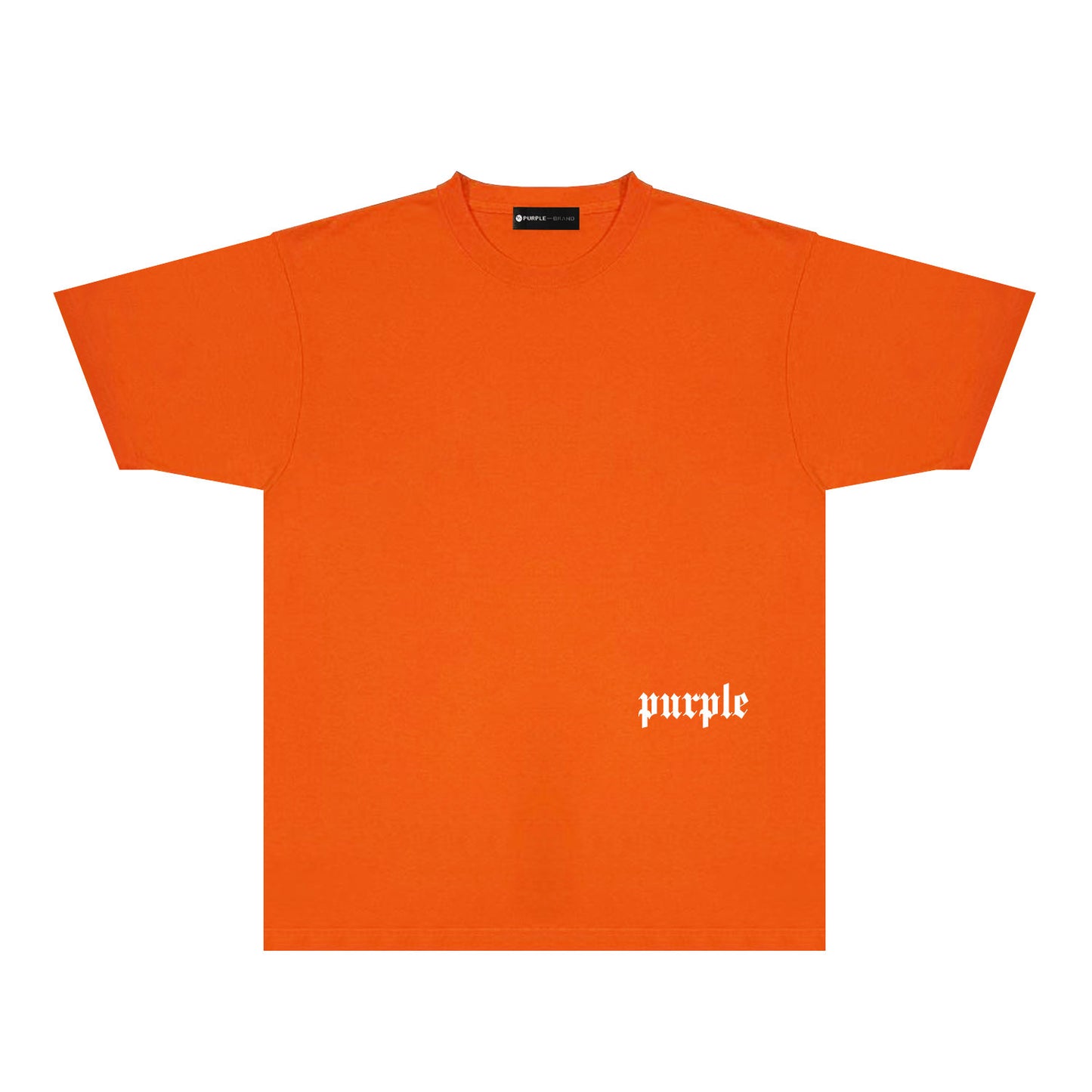 Purple Black White Paint Splash Large Letter Graphic T-Shirt Short Sleeve Casual Streetwear Tee PUR106