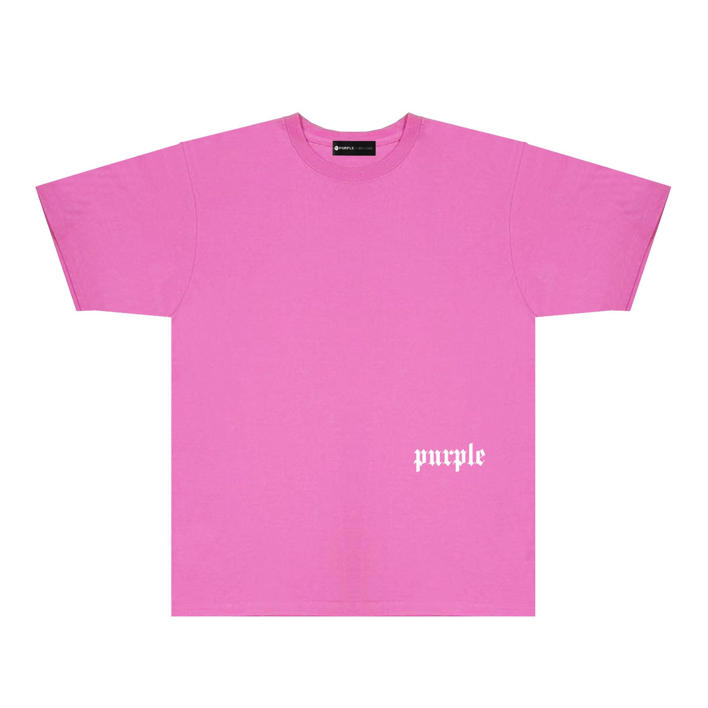 Purple Black White Paint Splash Large Letter Graphic T-Shirt Short Sleeve Casual Streetwear Tee PUR106