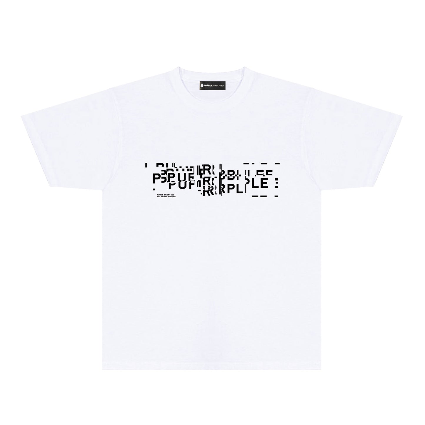 Purple Broken Point Letter Graphic T-Shirt Short Sleeve Casual Streetwear Tee PUR108