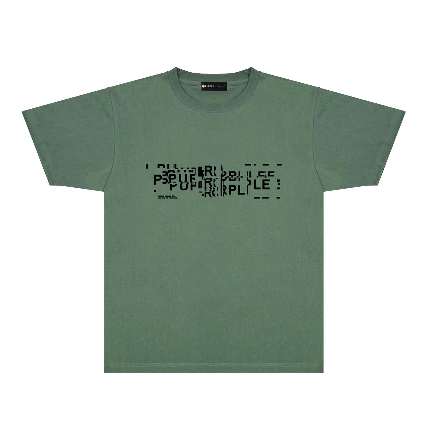 Purple Broken Point Letter Graphic T-Shirt Short Sleeve Casual Streetwear Tee PUR108