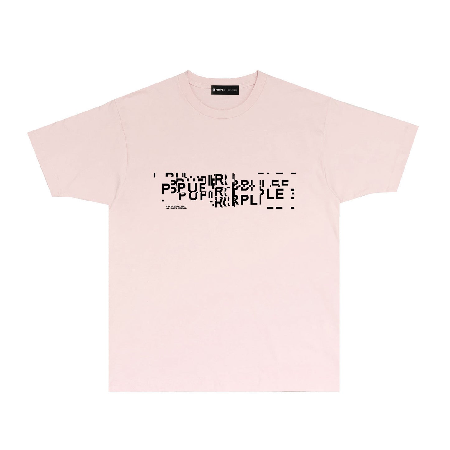 Purple Broken Point Letter Graphic T-Shirt Short Sleeve Casual Streetwear Tee PUR108