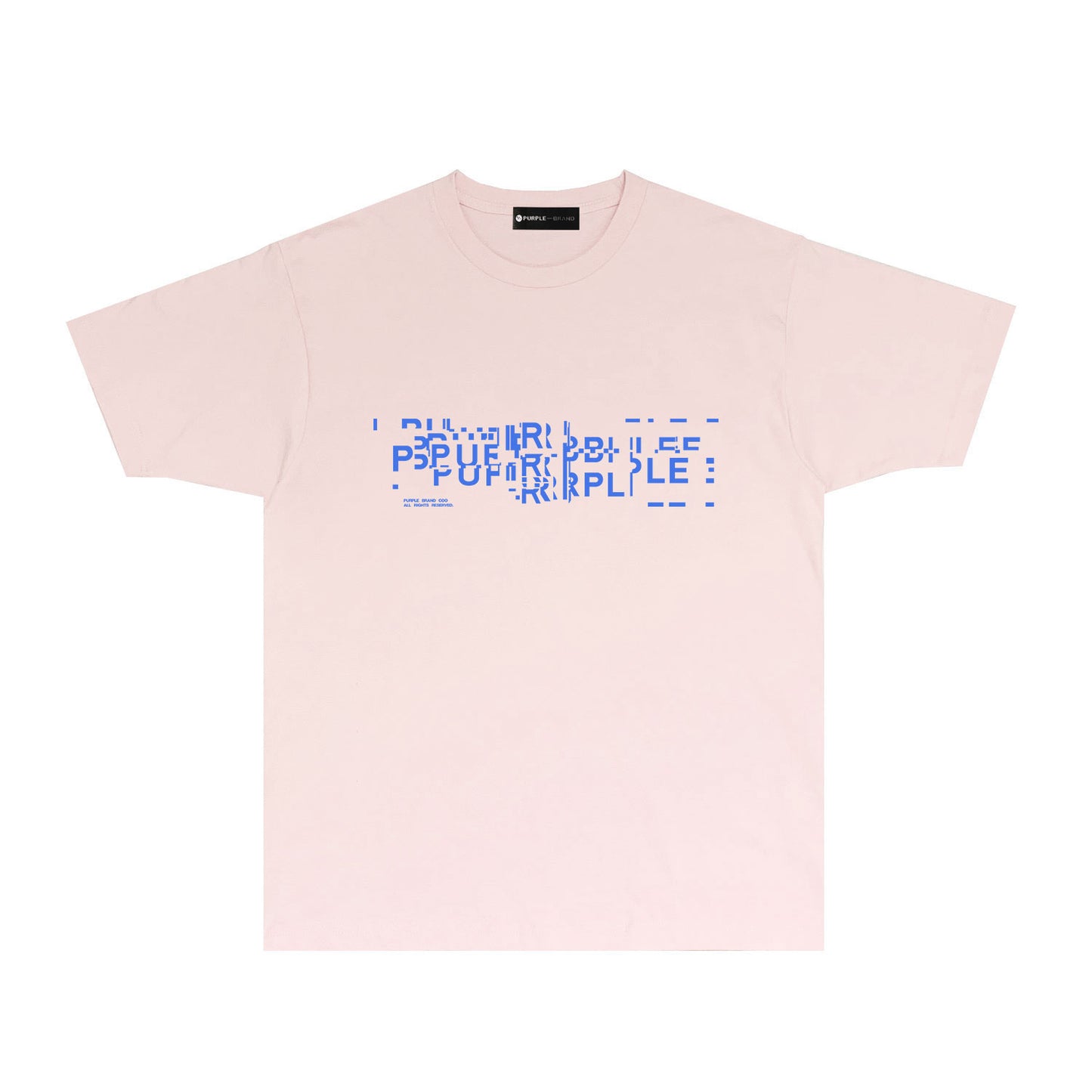 Purple Broken Point Letter Graphic T-Shirt Short Sleeve Casual Streetwear Tee PUR108