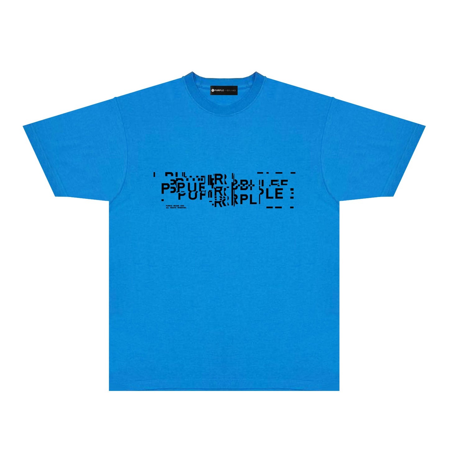 Purple Broken Point Letter Graphic T-Shirt Short Sleeve Casual Streetwear Tee PUR108