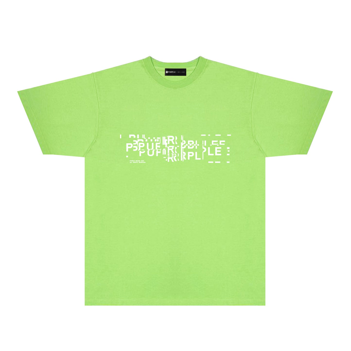 Purple Broken Point Letter Graphic T-Shirt Short Sleeve Casual Streetwear Tee PUR108