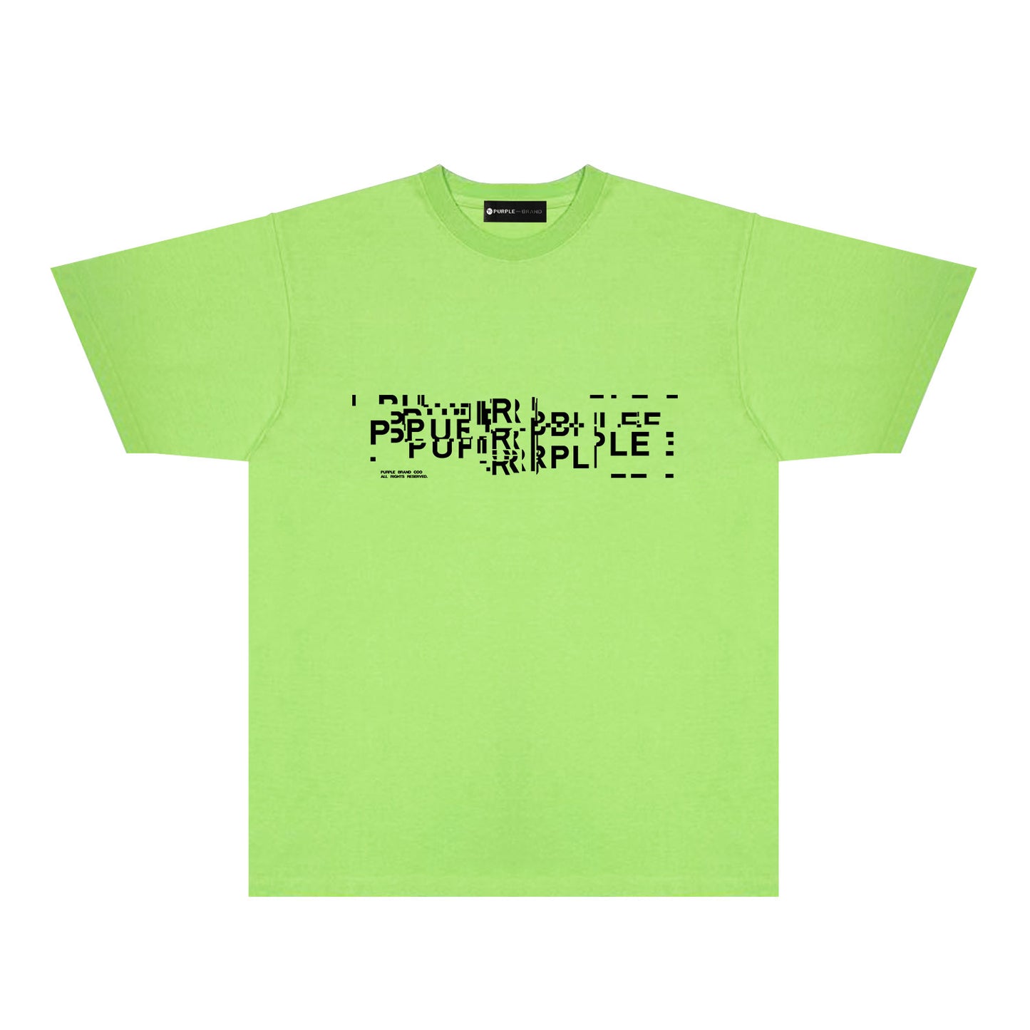 Purple Broken Point Letter Graphic T-Shirt Short Sleeve Casual Streetwear Tee PUR108