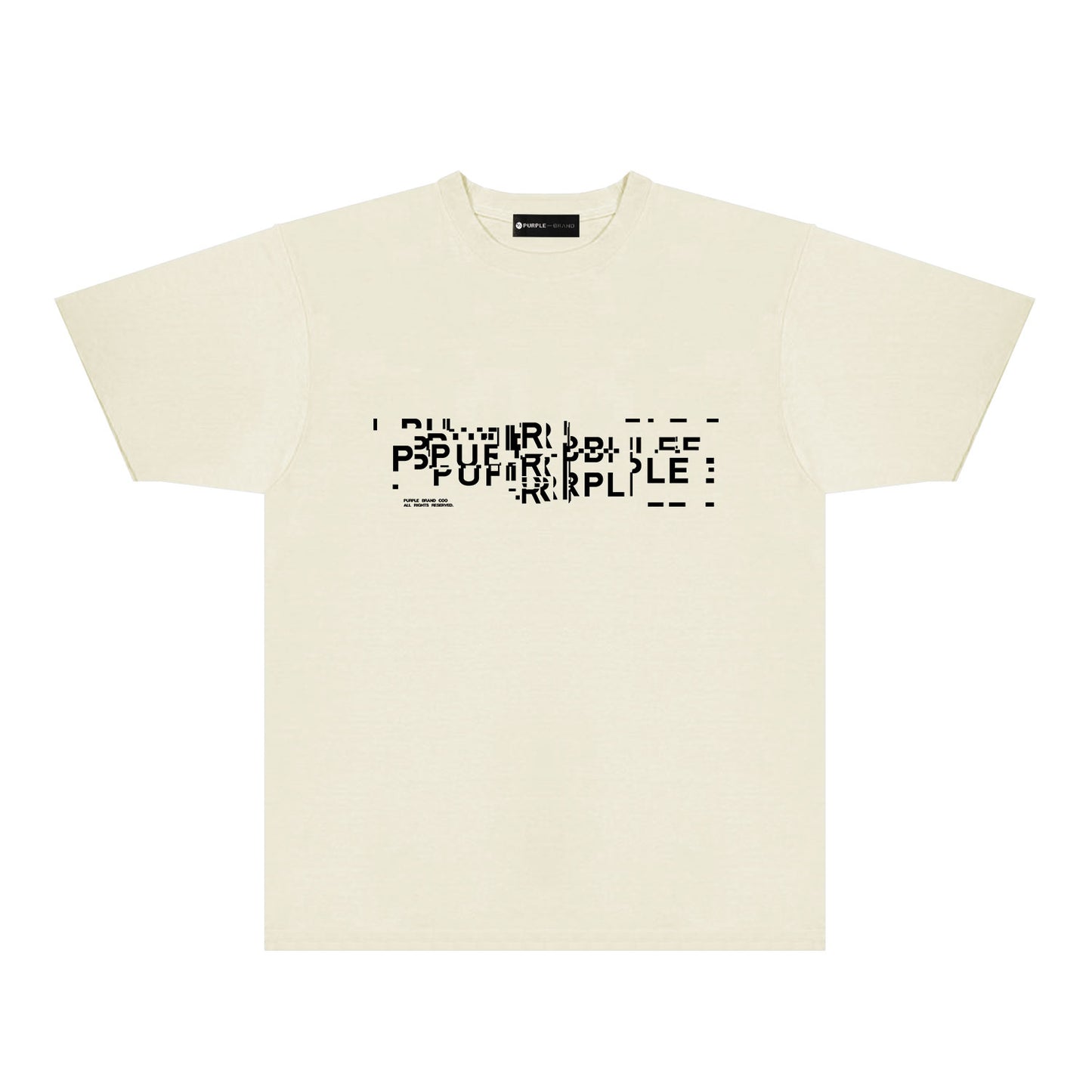 Purple Broken Point Letter Graphic T-Shirt Short Sleeve Casual Streetwear Tee PUR108