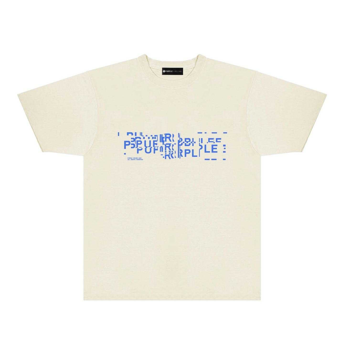 Purple Broken Point Letter Graphic T-Shirt Short Sleeve Casual Streetwear Tee PUR108
