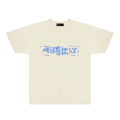 Purple Broken Point Letter Graphic T-Shirt Short Sleeve Casual Streetwear Tee PUR108
