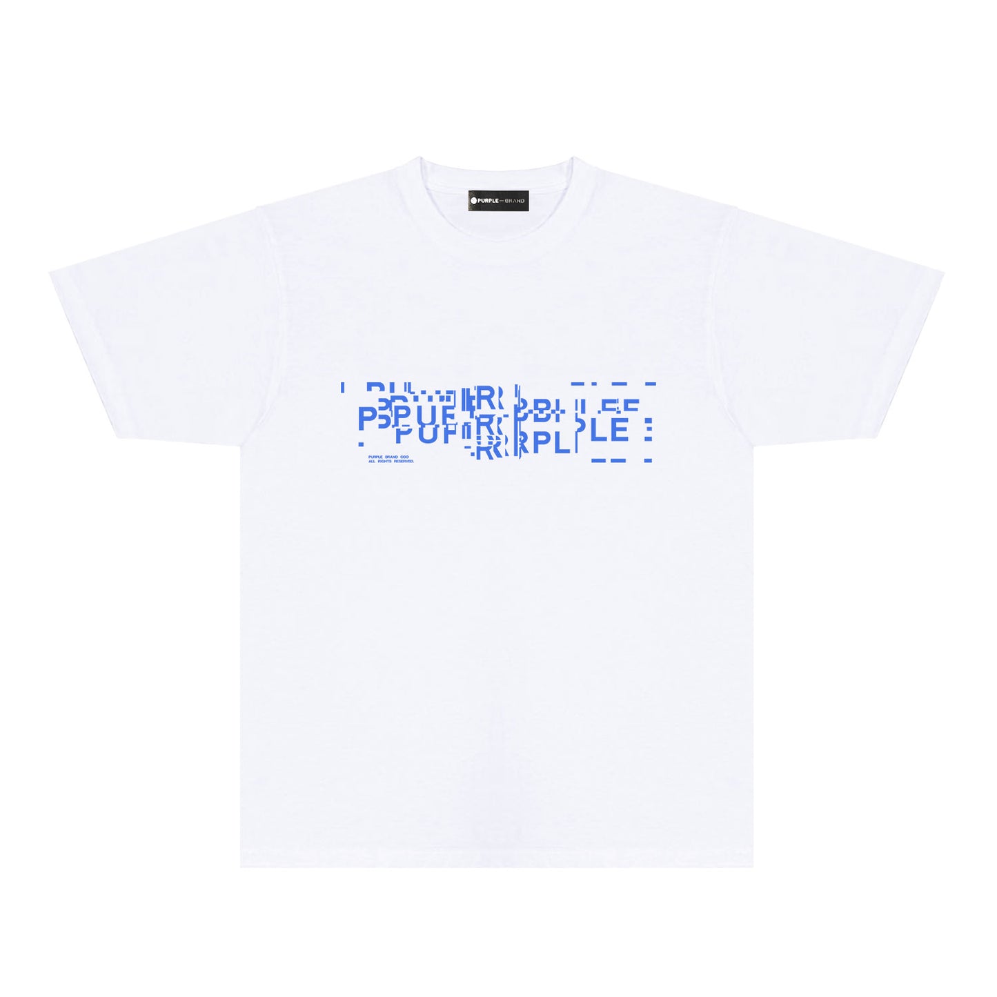 Purple Broken Point Letter Graphic T-Shirt Short Sleeve Casual Streetwear Tee PUR108