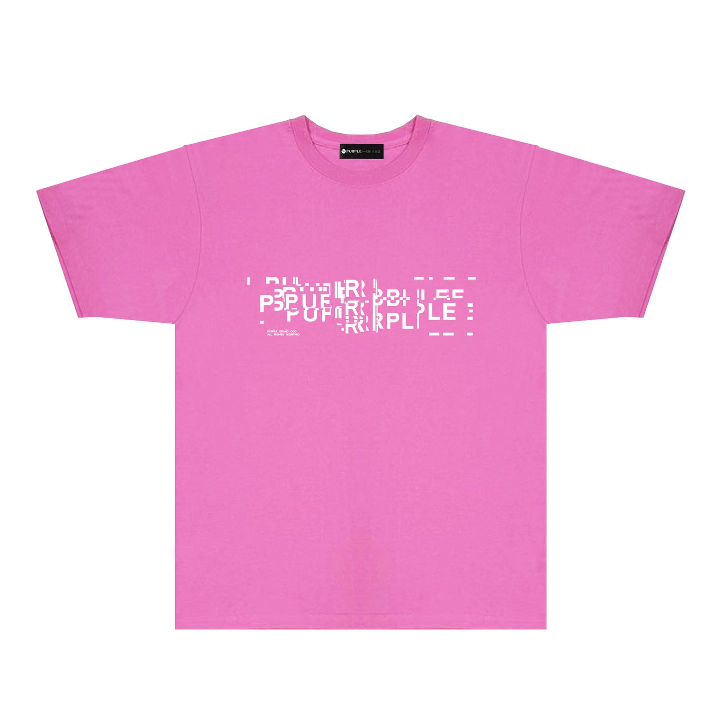 Purple Broken Point Letter Graphic T-Shirt Short Sleeve Casual Streetwear Tee PUR108