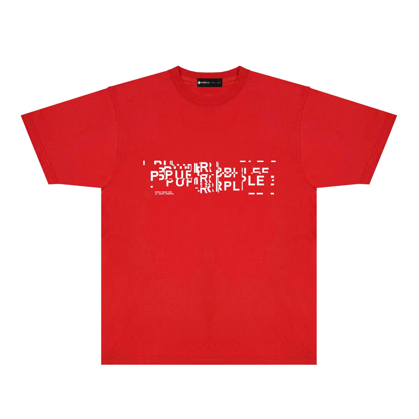 Purple Broken Point Letter Graphic T-Shirt Short Sleeve Casual Streetwear Tee PUR108