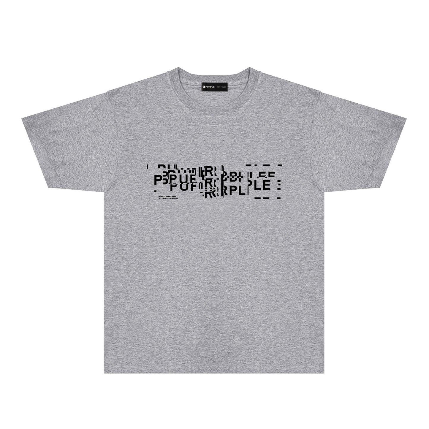 Purple Broken Point Letter Graphic T-Shirt Short Sleeve Casual Streetwear Tee PUR108