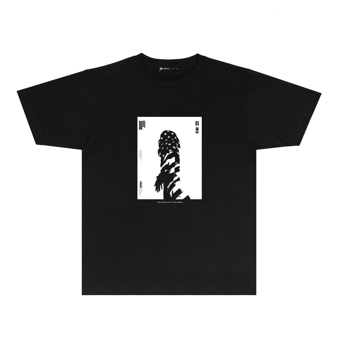 Purple Five Star Phantom Graphic T-Shirt Short Sleeve Casual Streetwear Tee PUR109