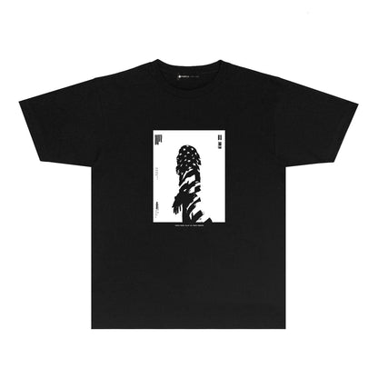 Purple Five Star Phantom Graphic T-Shirt Short Sleeve Casual Streetwear Tee PUR109