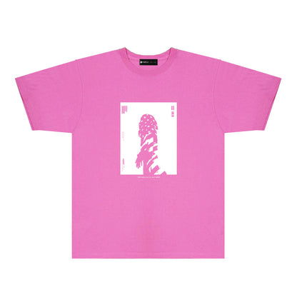 Purple Five Star Phantom Graphic T-Shirt Short Sleeve Casual Streetwear Tee PUR109