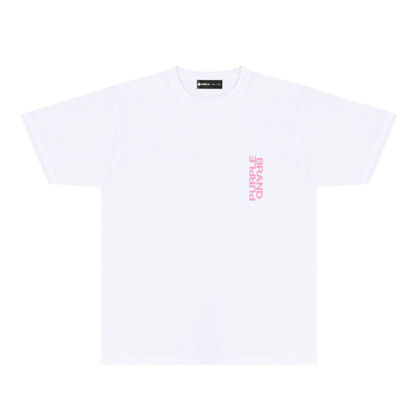 Purple Vertical Paint Splash Letter Graphic T-Shirt Short Sleeve Casual Streetwear Tee PUR110