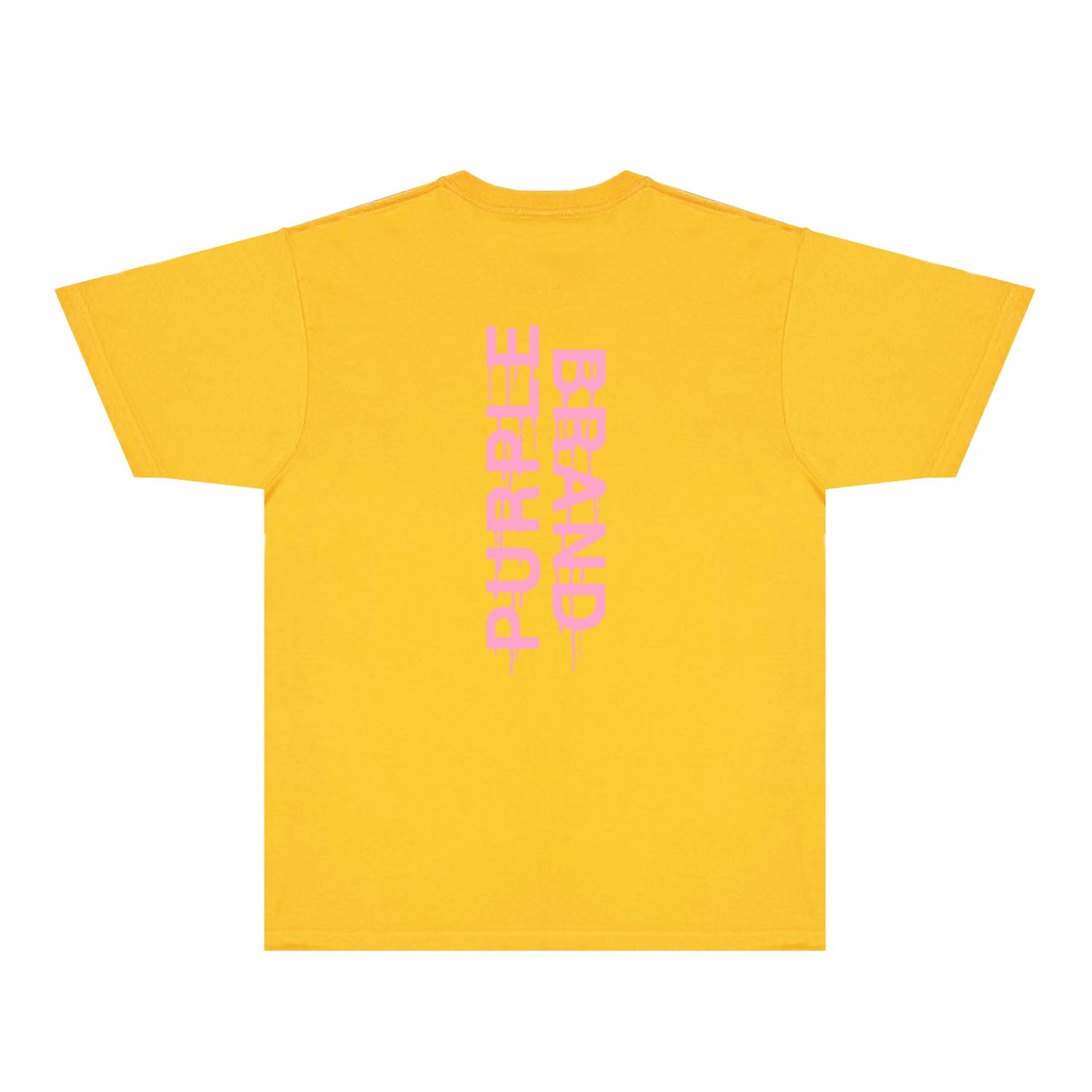 Purple Vertical Paint Splash Letter Graphic T-Shirt Short Sleeve Casual Streetwear Tee PUR110