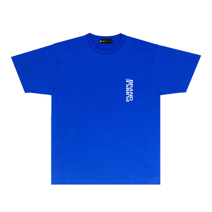 Purple Vertical Paint Splash Letter Graphic T-Shirt Short Sleeve Casual Streetwear Tee PUR110