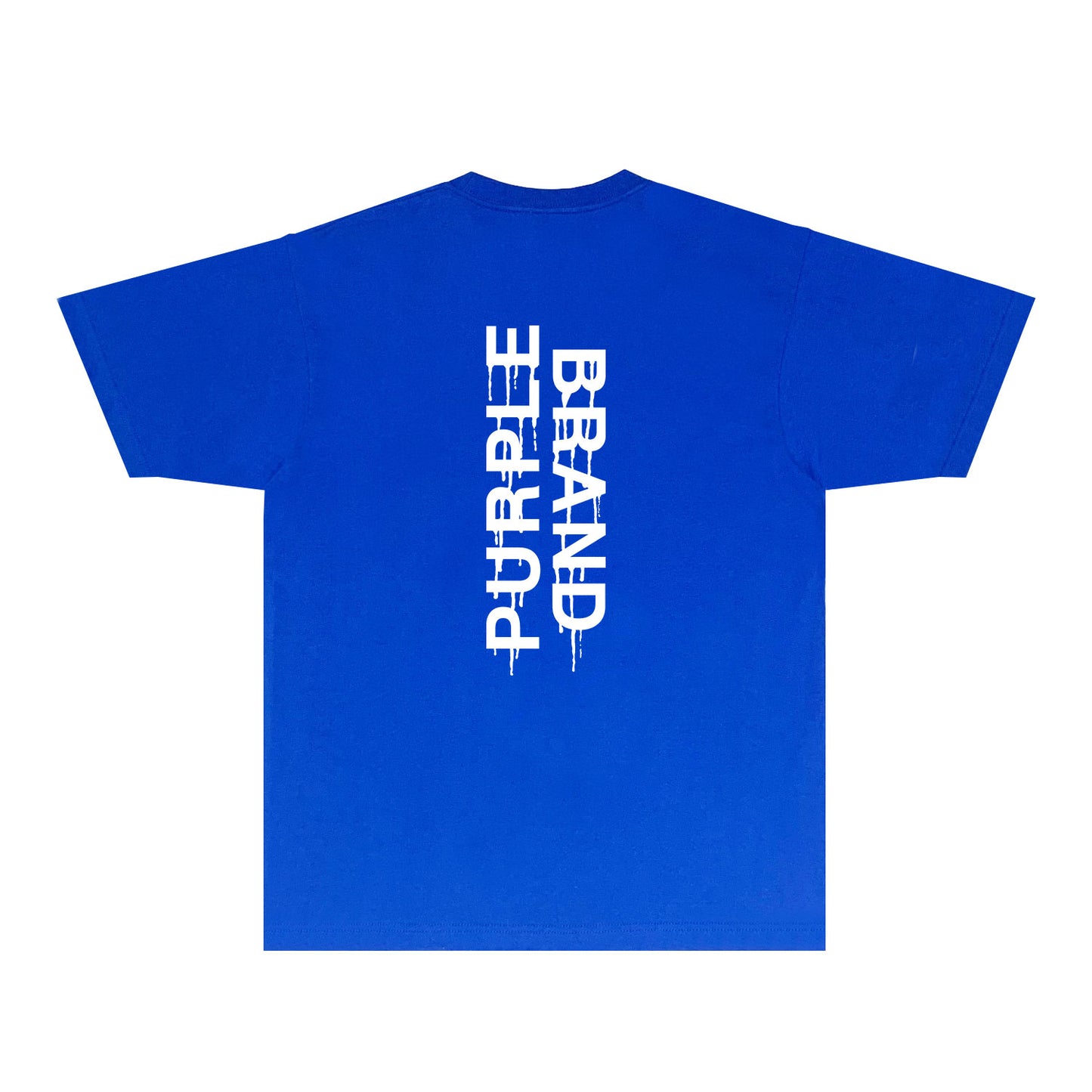 Purple Vertical Paint Splash Letter Graphic T-Shirt Short Sleeve Casual Streetwear Tee PUR110