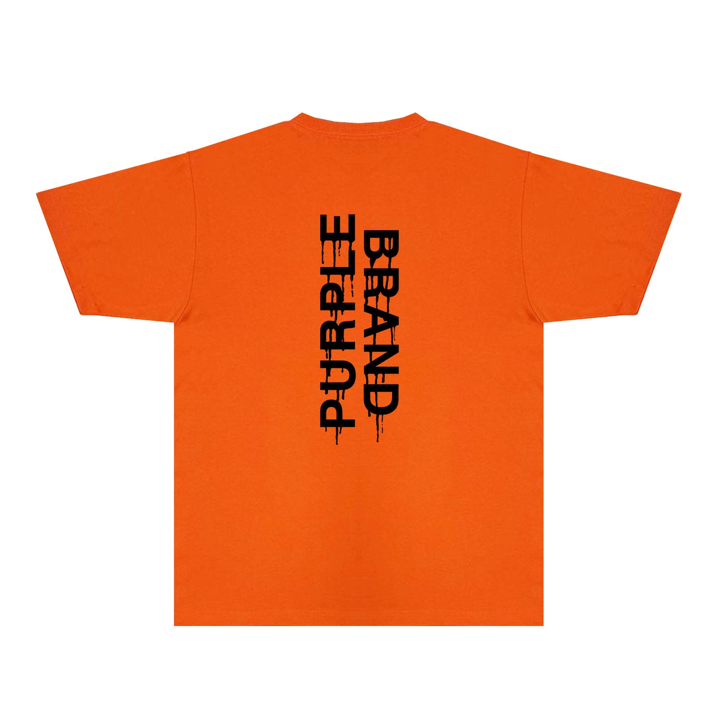 Purple Vertical Paint Splash Letter Graphic T-Shirt Short Sleeve Casual Streetwear Tee PUR110
